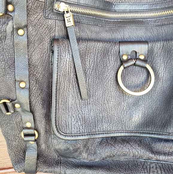 g Series by Cole Haan charcoal black leather shoulder bag - Picture 4 of 6